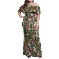Chihuahua Santa Clau Christmas Family Matching Off Shoulder Maxi Dress and Hawaiian Shirt Xmas Holiday Patterns - Wonder Print Shop