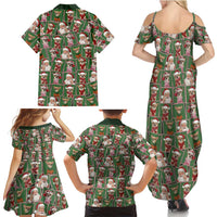 Chihuahua Santa Clau Christmas Family Matching Summer Maxi Dress and Hawaiian Shirt Xmas Holiday Patterns - Wonder Print Shop