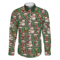 Chihuahua Santa Clau Christmas Family Matching Summer Maxi Dress and Hawaiian Shirt Xmas Holiday Patterns - Wonder Print Shop