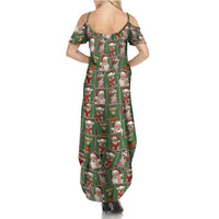 Chihuahua Santa Clau Christmas Family Matching Summer Maxi Dress and Hawaiian Shirt Xmas Holiday Patterns - Wonder Print Shop