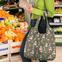 Chihuahua Santa Clau Christmas Grocery Bag Xmas Holiday Patterns - Wonder Print Shop