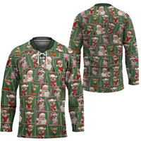 Chihuahua Santa Clau Christmas Hockey Jersey Xmas Holiday Patterns - Wonder Print Shop