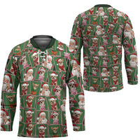 Chihuahua Santa Clau Christmas Hockey Jersey Xmas Holiday Patterns - Wonder Print Shop