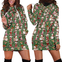 Chihuahua Santa Clau Christmas Hoodie Dress Xmas Holiday Patterns - Wonder Print Shop