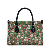 Chihuahua Santa Clau Christmas Leather Bag Xmas Holiday Patterns - Wonder Print Shop