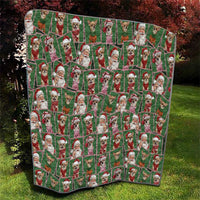 Chihuahua Santa Clau Christmas Quilt Xmas Holiday Patterns - Wonder Print Shop