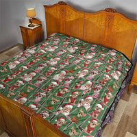 Chihuahua Santa Clau Christmas Quilt Xmas Holiday Patterns - Wonder Print Shop