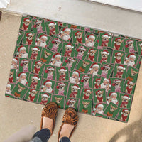Chihuahua Santa Clau Christmas Rubber Doormat Xmas Holiday Patterns - Wonder Print Shop