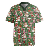 Chihuahua Santa Clau Christmas Rugby Jersey Xmas Holiday Patterns - Wonder Print Shop