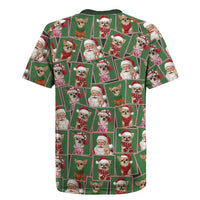 Chihuahua Santa Clau Christmas Rugby Jersey Xmas Holiday Patterns - Wonder Print Shop