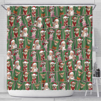 Chihuahua Santa Clau Christmas Shower Curtain Xmas Holiday Patterns - Wonder Print Shop