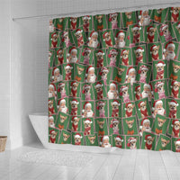 Chihuahua Santa Clau Christmas Shower Curtain Xmas Holiday Patterns - Wonder Print Shop