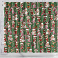 Chihuahua Santa Clau Christmas Shower Curtain Xmas Holiday Patterns - Wonder Print Shop