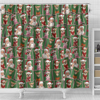 Chihuahua Santa Clau Christmas Shower Curtain Xmas Holiday Patterns - Wonder Print Shop
