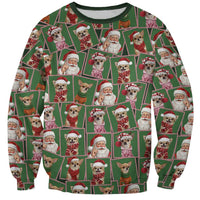 Chihuahua Santa Clau Christmas Sweatshirt Xmas Holiday Patterns - Wonder Print Shop