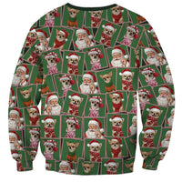 Chihuahua Santa Clau Christmas Sweatshirt Xmas Holiday Patterns - Wonder Print Shop