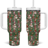 Chihuahua Santa Clau Christmas Tumbler With Handle Xmas Holiday Patterns - Wonder Print Shop