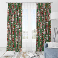 Chihuahua Santa Clau Christmas Window Curtain Xmas Holiday Patterns - Wonder Print Shop