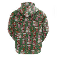 Chihuahua Santa Clau Christmas Zip Hoodie Xmas Holiday Patterns - Wonder Print Shop