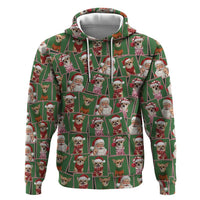 Chihuahua Santa Clau Christmas Zip Hoodie Xmas Holiday Patterns - Wonder Print Shop