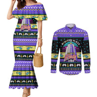 Christmas Party 1988 Nakatomi Plaza Couples Matching Mermaid Dress and Long Sleeve Button Shirt Xmas Holiday Patterns - Wonder Print Shop