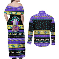 Christmas Party 1988 Nakatomi Plaza Couples Matching Off Shoulder Maxi Dress and Long Sleeve Button Shirt Xmas Holiday Patterns - Wonder Print Shop