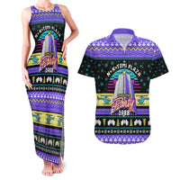 Christmas Party 1988 Nakatomi Plaza Couples Matching Tank Maxi Dress and Hawaiian Shirt Xmas Holiday Patterns - Wonder Print Shop