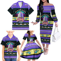 Christmas Party 1988 Nakatomi Plaza Family Matching Off The Shoulder Long Sleeve Dress and Hawaiian Shirt Xmas Holiday Patterns - Wonder Print Shop