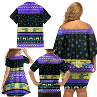 Christmas Party 1988 Nakatomi Plaza Family Matching Off Shoulder Short Dress and Hawaiian Shirt Xmas Holiday Patterns - Wonder Print Shop
