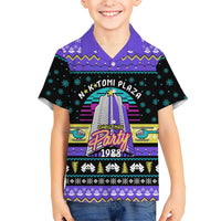 Christmas Party 1988 Nakatomi Plaza Family Matching Off Shoulder Short Dress and Hawaiian Shirt Xmas Holiday Patterns - Wonder Print Shop