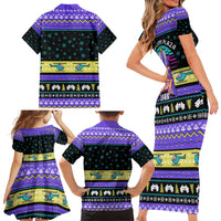 Christmas Party 1988 Nakatomi Plaza Family Matching Short Sleeve Bodycon Dress and Hawaiian Shirt Xmas Holiday Patterns - Wonder Print Shop