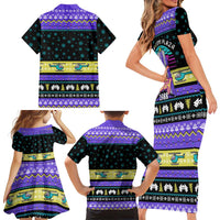 Christmas Party 1988 Nakatomi Plaza Family Matching Short Sleeve Bodycon Dress and Hawaiian Shirt Xmas Holiday Patterns - Wonder Print Shop