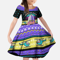 Christmas Party 1988 Nakatomi Plaza Kid Short Sleeve Dress Xmas Holiday Patterns - Wonder Print Shop