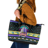 Christmas Party 1988 Nakatomi Plaza Leather Tote Bag Xmas Holiday Patterns - Wonder Print Shop