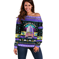 Christmas Party 1988 Nakatomi Plaza Off Shoulder Sweater Xmas Holiday Patterns - Wonder Print Shop