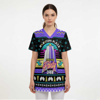 Christmas Party 1988 Nakatomi Plaza Scrub Top Xmas Holiday Patterns - Wonder Print Shop