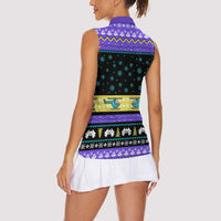 Christmas Party 1988 Nakatomi Plaza Women Sleeveless Polo Shirt Xmas Holiday Patterns - Wonder Print Shop