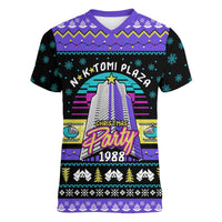 Christmas Party 1988 Nakatomi Plaza Women V-Neck T-Shirt Xmas Holiday Patterns - Wonder Print Shop