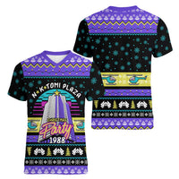 Christmas Party 1988 Nakatomi Plaza Women V-Neck T-Shirt Xmas Holiday Patterns - Wonder Print Shop