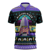 Christmas Party 1988 Nakatomi Plaza Zipper Polo Shirt Xmas Holiday Patterns - Wonder Print Shop