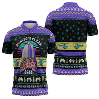 Christmas Party 1988 Nakatomi Plaza Zipper Polo Shirt Xmas Holiday Patterns - Wonder Print Shop