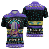 Christmas Party 1988 Nakatomi Plaza Zipper Polo Shirt Xmas Holiday Patterns - Wonder Print Shop