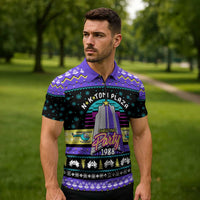 Christmas Party 1988 Nakatomi Plaza Zipper Polo Shirt Xmas Holiday Patterns - Wonder Print Shop