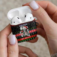 Dead Inside But Jolly Af Christmas Skeleton AirPods Case Xmas Holiday Patterns - Wonder Print Shop