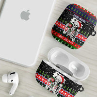 Dead Inside But Jolly Af Christmas Skeleton AirPods Case Xmas Holiday Patterns - Wonder Print Shop