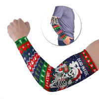 Dead Inside But Jolly Af Christmas Skeleton Arm Sleeves Xmas Holiday Patterns - Wonder Print Shop