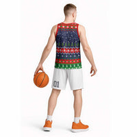 Dead Inside But Jolly Af Christmas Skeleton Basketball Jersey Xmas Holiday Patterns - Wonder Print Shop