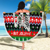 Dead Inside But Jolly Af Christmas Skeleton Beach Blanket Xmas Holiday Patterns - Wonder Print Shop