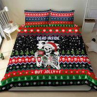 Dead Inside But Jolly Af Christmas Skeleton Bedding Set Xmas Holiday Patterns - Wonder Print Shop