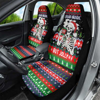 Dead Inside But Jolly Af Christmas Skeleton Car Seat Cover Xmas Holiday Patterns - Wonder Print Shop